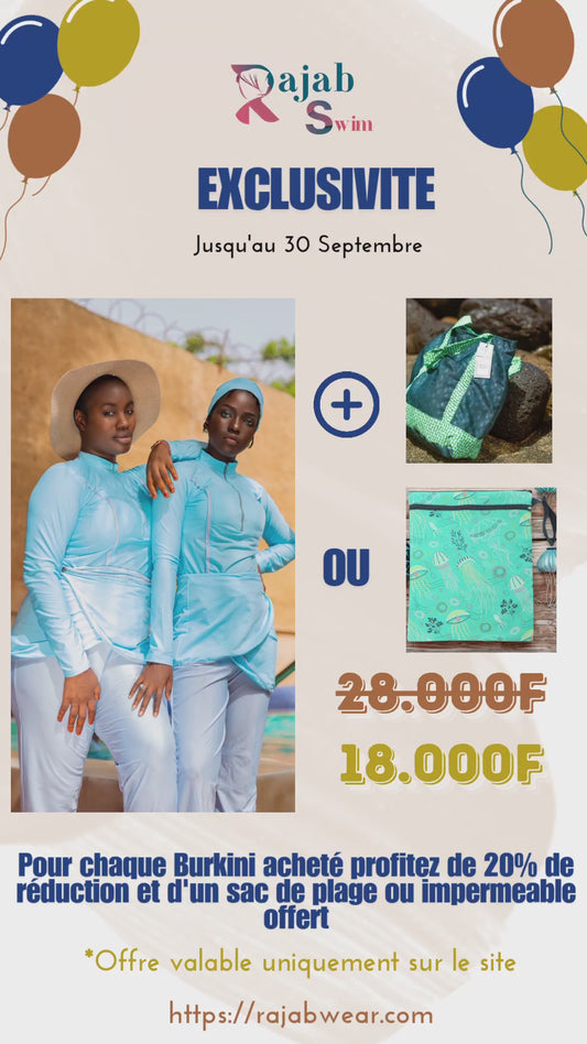 Pack teranga Amee(burkini + sac imperméable)